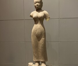 Durga
Unknown Provenance
Pre-Angkorian Period, Prei Kmeng Style, Second half of 7th Century Sandstone
(standing on buffalo)