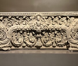 Lintel
Trapeang Phong Temple, Siem Reap Province
Angkorian Period, Early Preah Ko Style, mid 9th Century
Sandstone